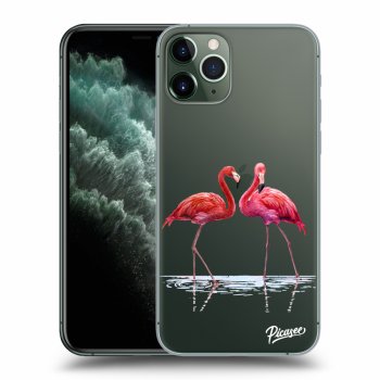 Picasee átlátszó szilikon tok az alábbi mobiltelefonokra Apple iPhone 11 Pro - Flamingos couple
