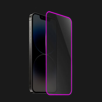 3x Picasee Keményített védőfólia a sötétben világító kerettel mobiltelefonokra Apple iPhone 14 Pro - Rózsaszín