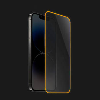3x Picasee Keményített védőfólia a sötétben világító kerettel mobiltelefonokra Apple iPhone 15 - Narancssárga