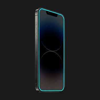 Picasee Keményített védőfólia a sötétben világító kerettel mobiltelefonokra Apple iPhone 15 Pro - Kék