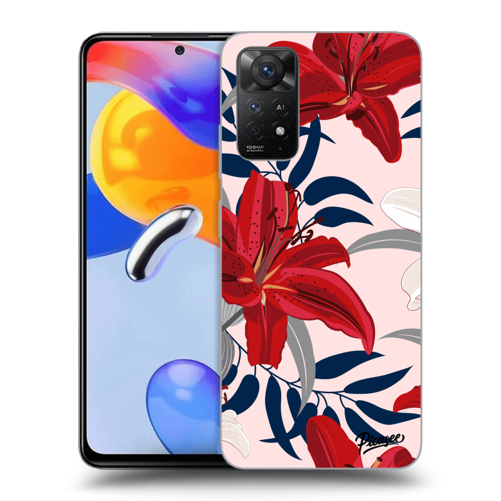 Átlátszó Szilikon Tok Az Alábbi Mobiltelefonokra Xiaomi Redmi Note 11 Pro 5G - Red Lily