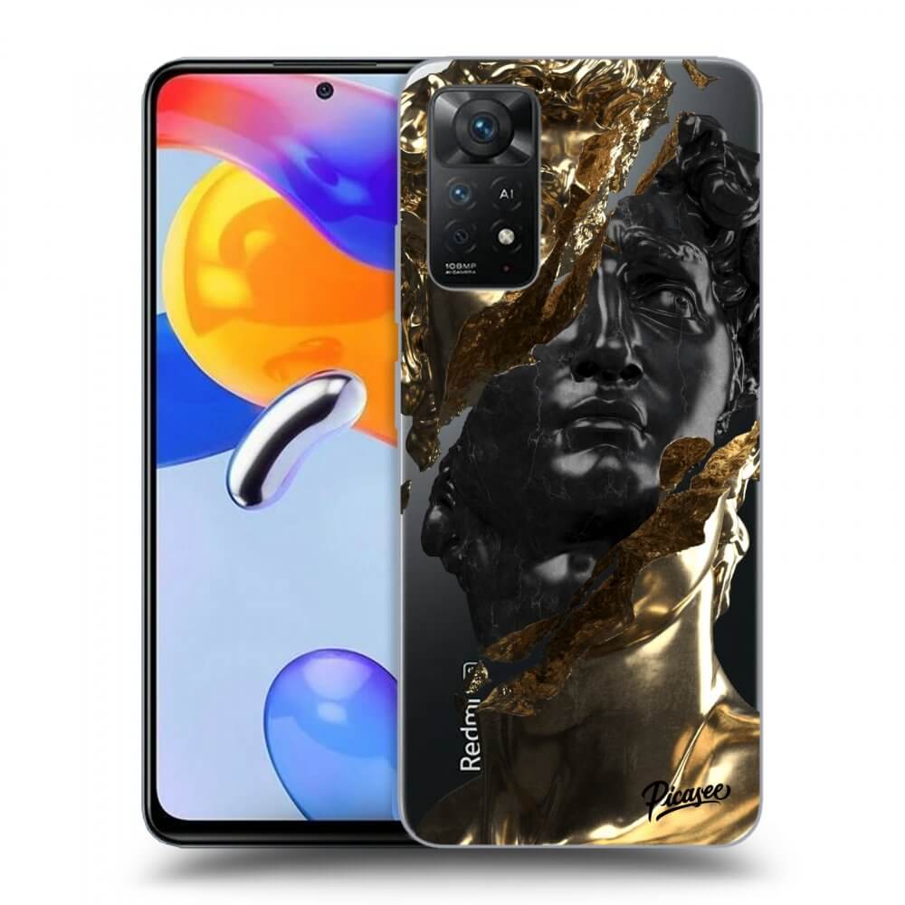 Átlátszó Szilikon Tok Az Alábbi Mobiltelefonokra Xiaomi Redmi Note 11 Pro 5G - Gold - Black