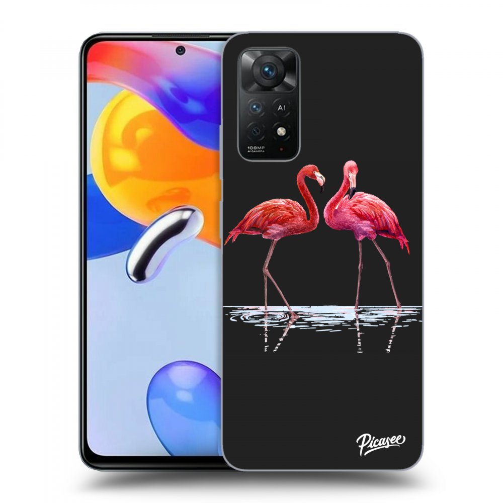 Fekete Szilikon Tok Az Alábbi Mobiltelefonokra Xiaomi Redmi Note 11 Pro 5G - Flamingos Couple