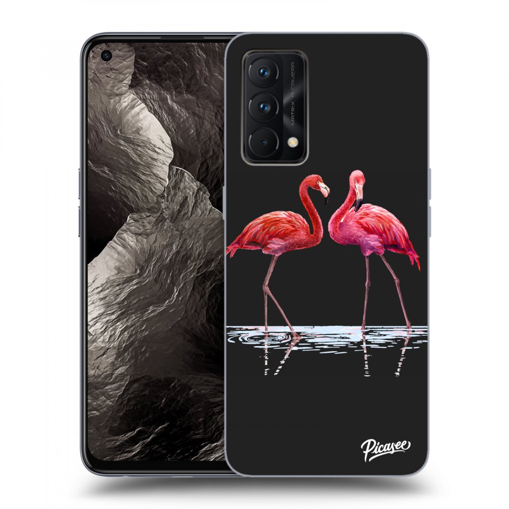 Fekete Szilikon Tok Az Alábbi Mobiltelefonokra Realme GT Master Edition 5G - Flamingos Couple