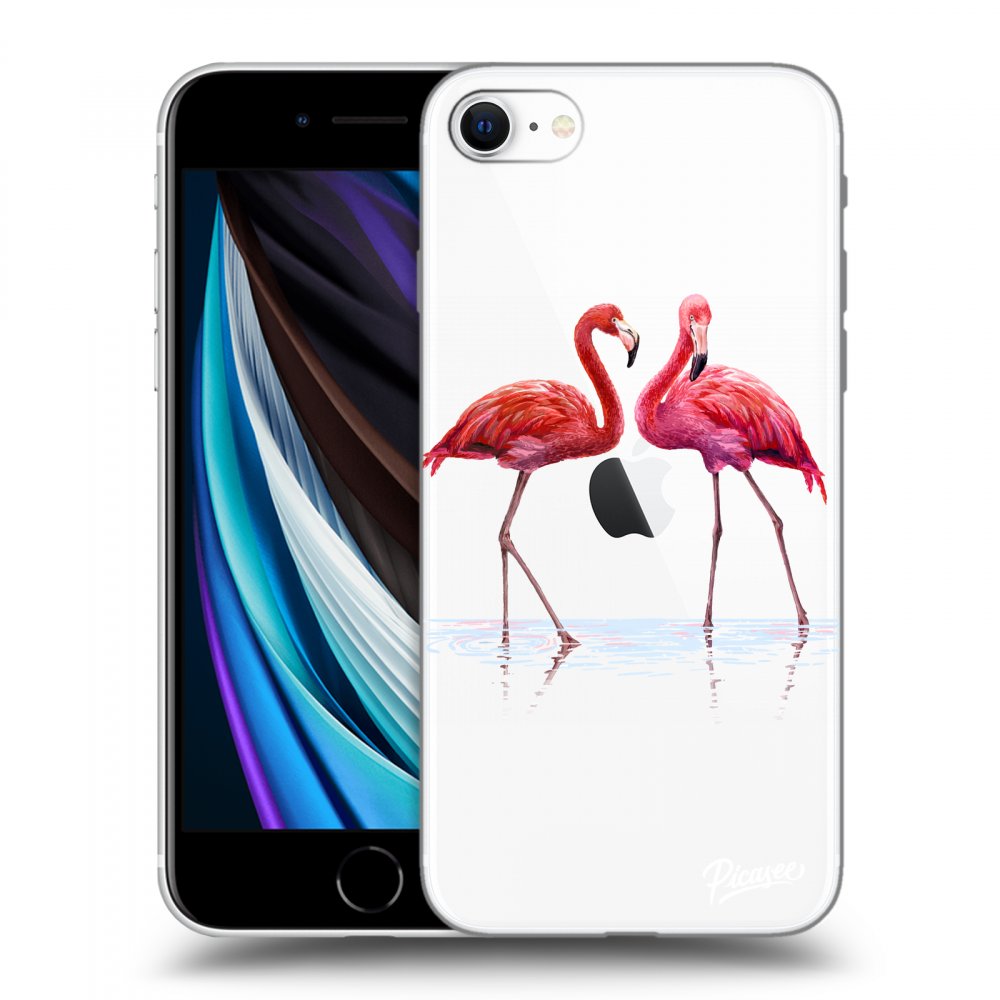 Átlátszó Szilikon Tok Az Alábbi Mobiltelefonokra Apple IPhone SE 2022 - Flamingos Couple