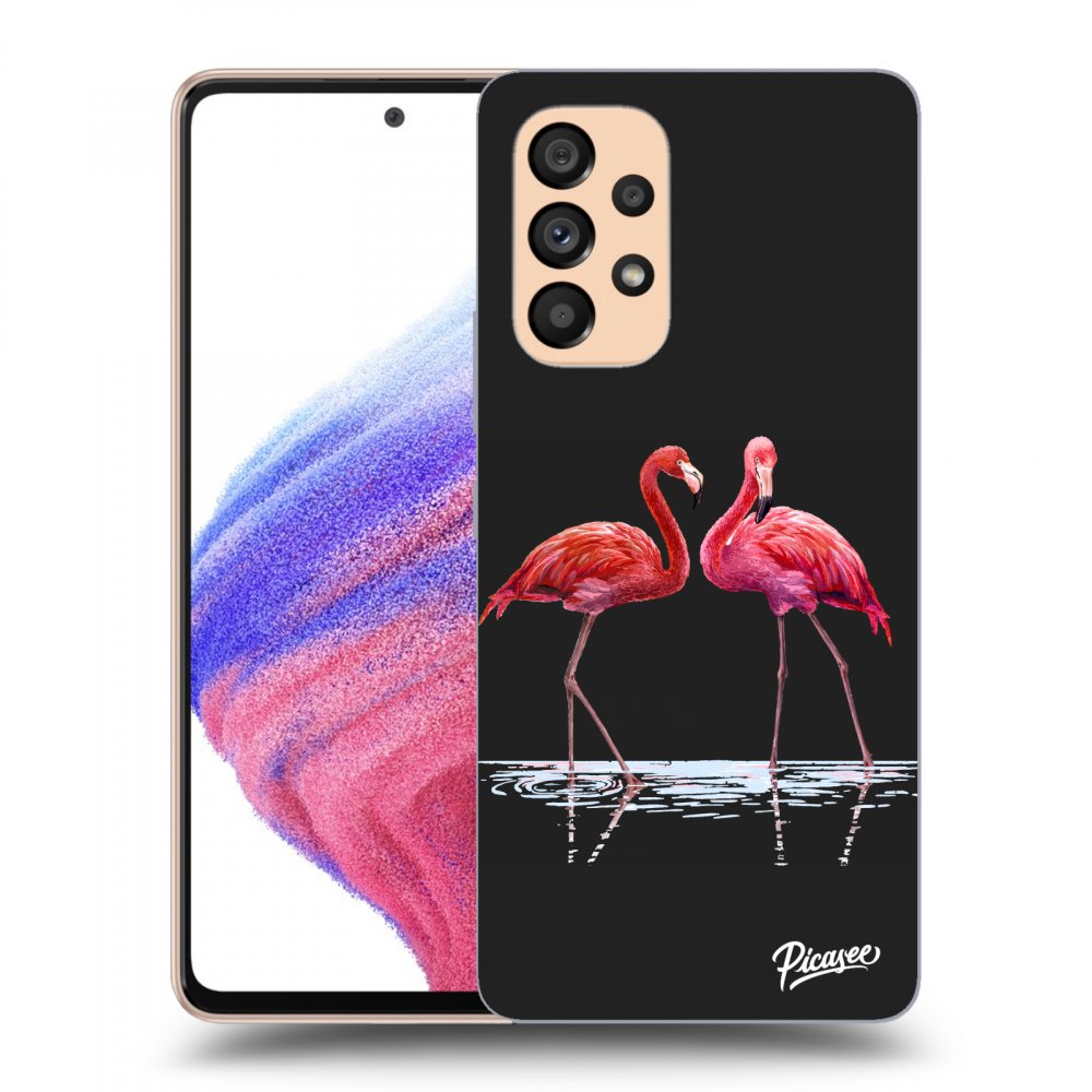 Fekete Szilikon Tok Az Alábbi Mobiltelefonokra Samsung Galaxy A53 5G - Flamingos Couple