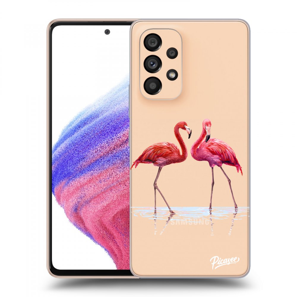 Átlátszó Szilikon Tok Az Alábbi Mobiltelefonokra Samsung Galaxy A53 5G - Flamingos Couple