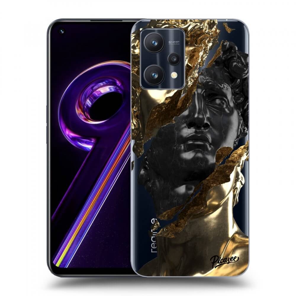 Átlátszó Szilikon Tok Az Alábbi Mobiltelefonokra Realme 9 Pro 5G - Gold - Black