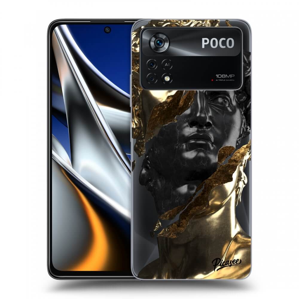 Átlátszó Szilikon Tok Az Alábbi Mobiltelefonokra Xiaomi Poco X4 Pro 5G - Gold - Black