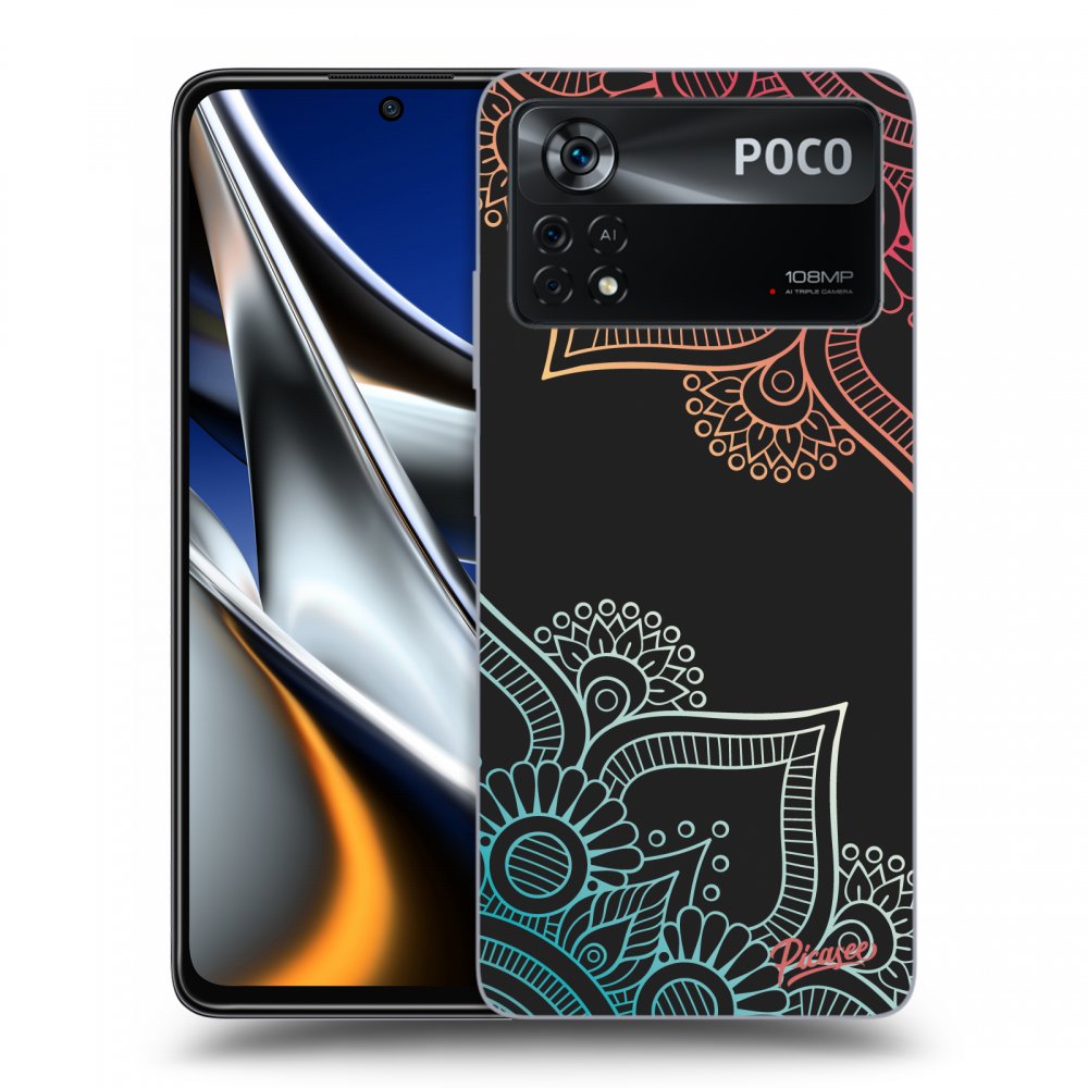 Fekete Szilikon Tok Az Alábbi Mobiltelefonokra Xiaomi Poco X4 Pro 5G - Flowers Pattern