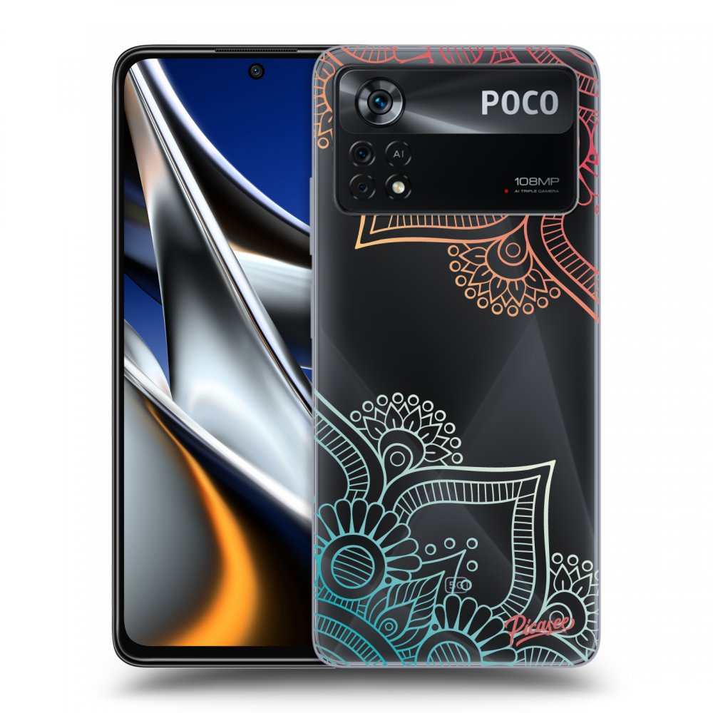 Átlátszó Szilikon Tok Az Alábbi Mobiltelefonokra Xiaomi Poco X4 Pro 5G - Flowers Pattern