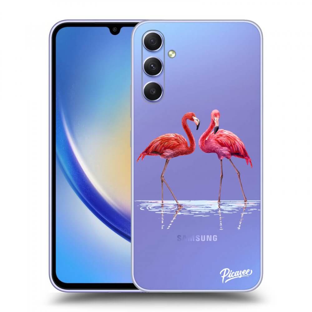 Átlátszó Szilikon Tok Az Alábbi Mobiltelefonokra Samsung Galaxy A34 5G A346B - Flamingos Couple