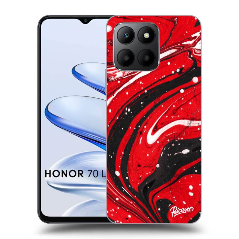 Fekete Szilikon Tok Az Alábbi Mobiltelefonokra Honor 70 Lite - Red Black
