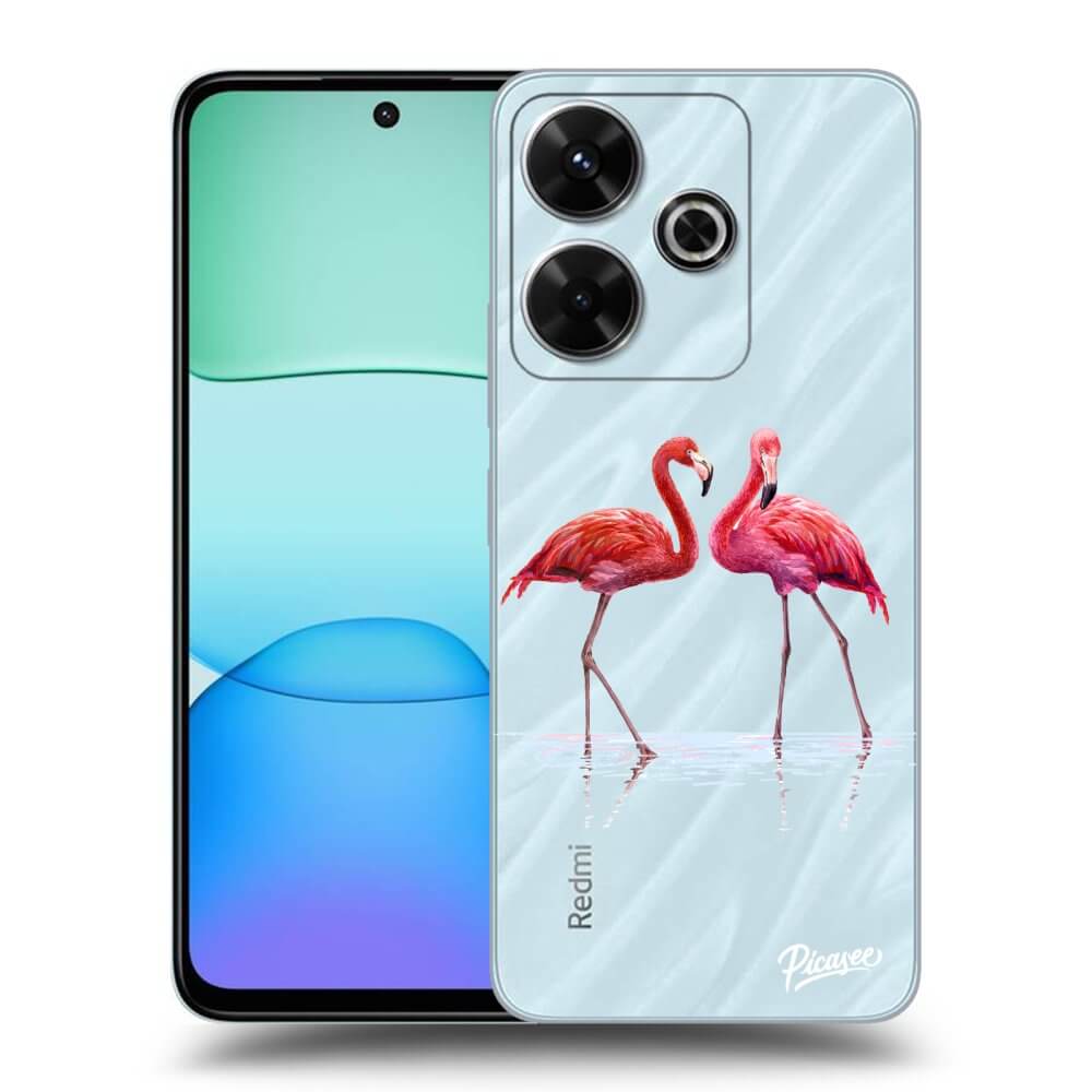 Átlátszó Szilikon Tok Az Alábbi Mobiltelefonokra Xiaomi Redmi 13 4G - Flamingos Couple