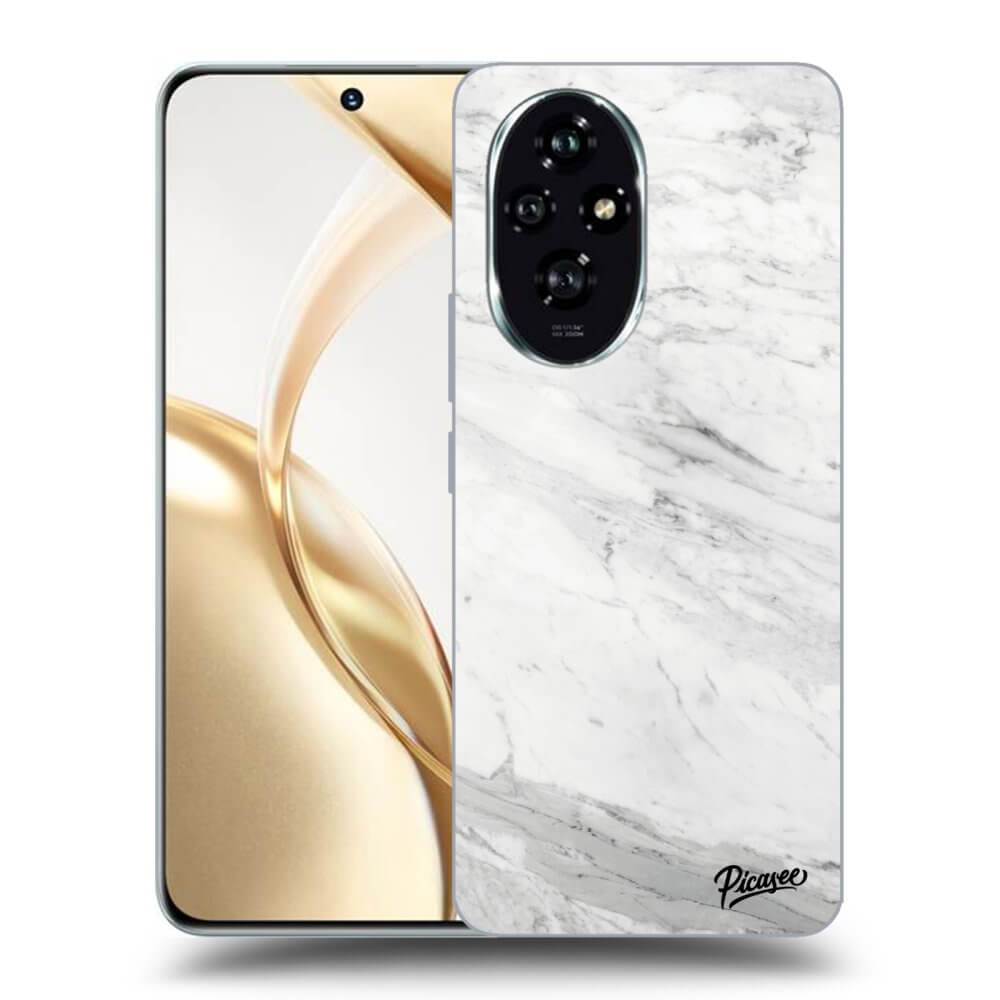 Átlátszó Szilikon Tok Az Alábbi Mobiltelefonokra Honor 200 Pro 5G - White Marble