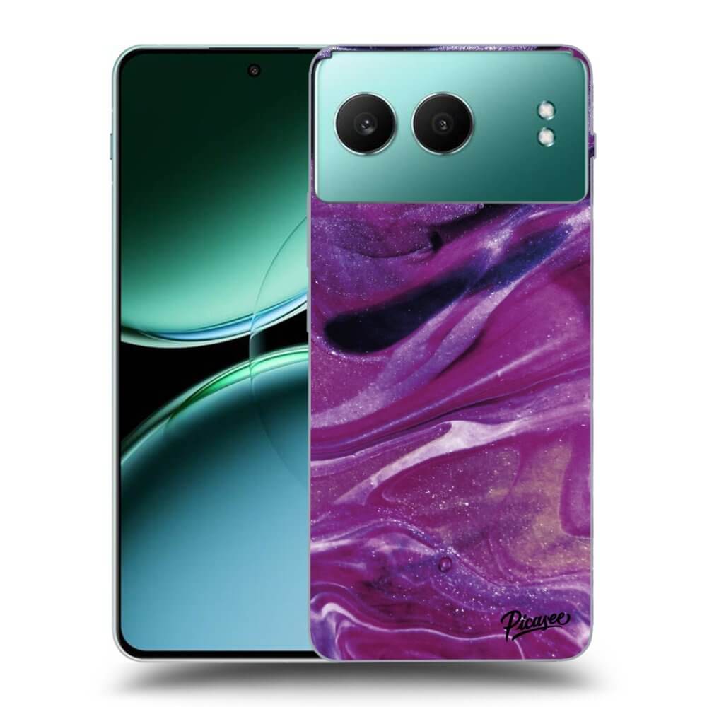 Fekete Szilikon Tok Az Alábbi Mobiltelefonokra OnePlus Nord 4 - Purple Glitter