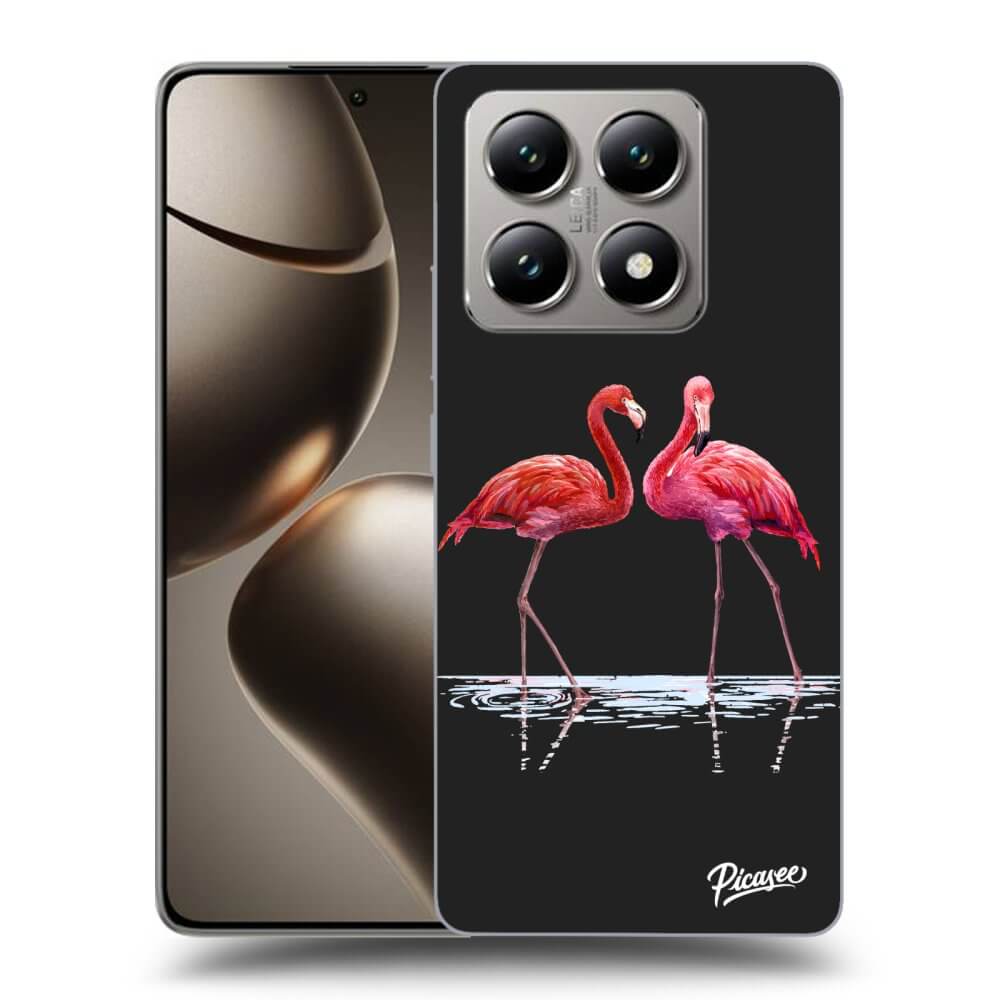 Fekete Szilikon Tok Az Alábbi Mobiltelefonokra Xiaomi 14T - Flamingos Couple