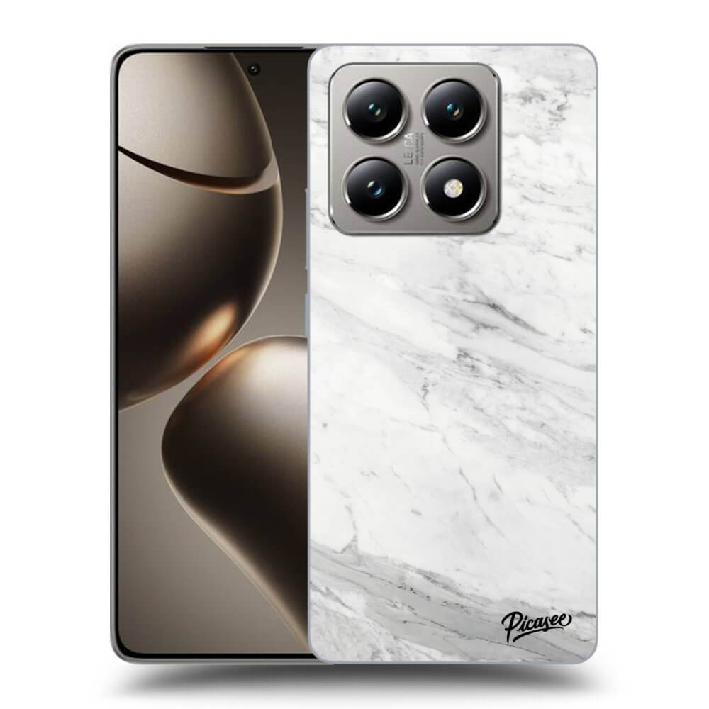 Fekete Szilikon Tok Az Alábbi Mobiltelefonokra Xiaomi 14T - White Marble