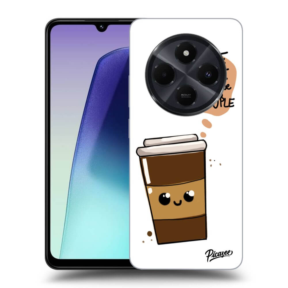 Fekete Szilikon Tok Az Alábbi Mobiltelefonokra Xiaomi Redmi 14C - Cute Coffee