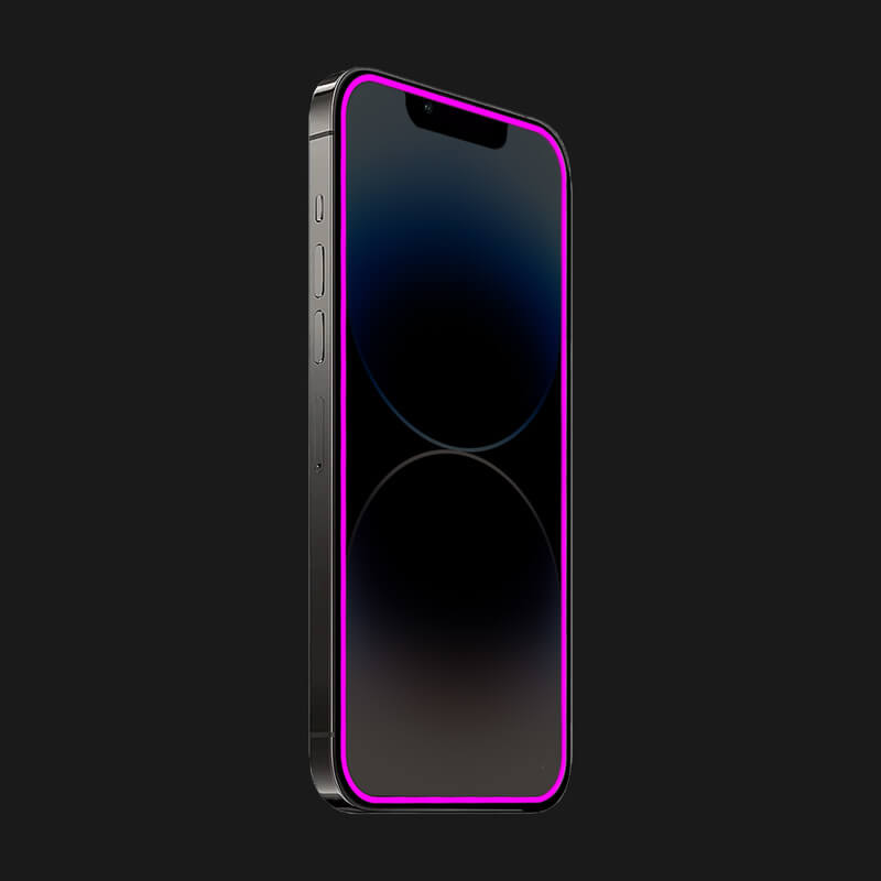 3x Keményített Védőfólia A Sötétben Világító Kerettel Mobiltelefonokra Apple IPhone 11 Pro - Rózsaszín